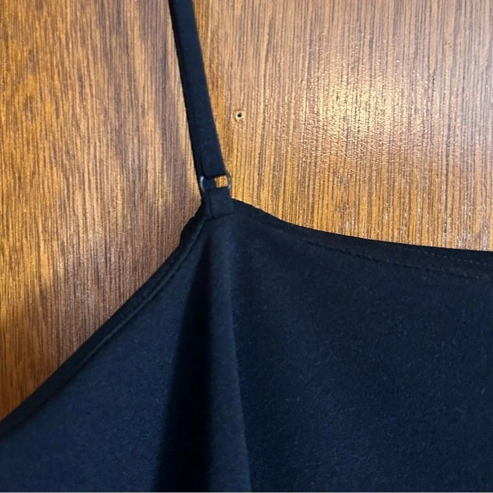 H&M Mini Dress Black Square Neck Side Slit XXL - Picture 4 of 10